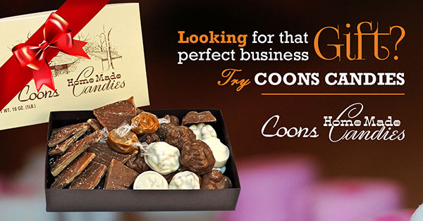 Coons Candy handmade toffee and candy sampler packs for corporate gifting